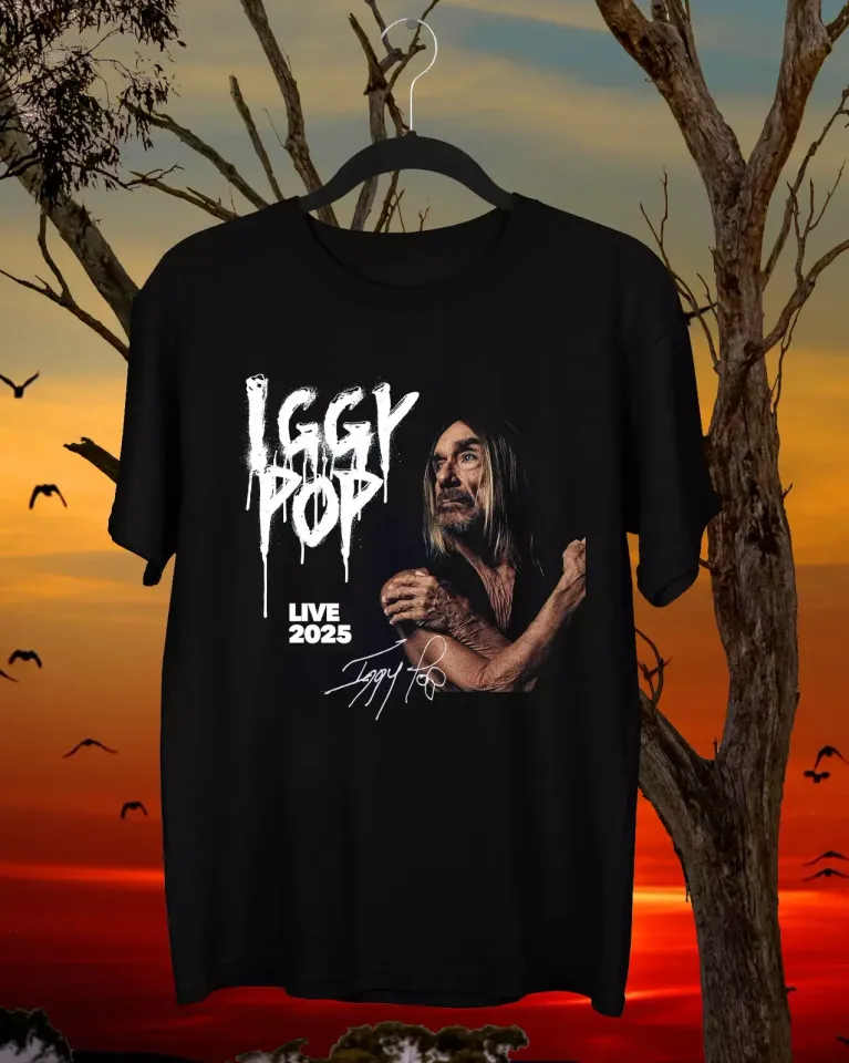 Iggy Pop Signature 2025 Black Unisex T-Shirt Heavyweight T-Shirt